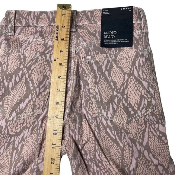 J Brand Alana Mid Rise Crop Skinny Ankle Photo‎ Ready Snake Print Jeans Size 23 - Picture 5 of 14